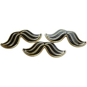 Mustache & Beard Father’s Day Dad Lapel Pin, Hat Pin & Tie Tack Set with Clutch Back