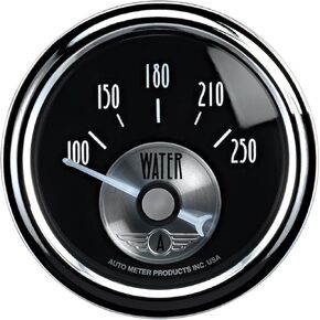 Auto Meter 2038 Prestige Black 2-1/16" 100-250 Degree Water Temperature Gauge
