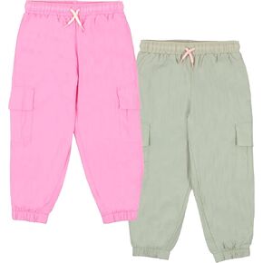 French Connection Girls Jogger Pants with Pockets 2-Pack Bundle Set for Kids