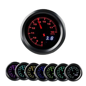WATERWICH DC 12V Voltmeter Volt Gauge Voltage Meter Kit 7 Color 2-1/16" 52mm for Boat Marine Car Auto Truck