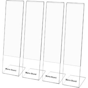 Monitor Memo Board Memo Holder by Computer Screen Acrylic Sticky Note Stand Message Board Memo Panel Reminder for Office, Pack of 4, Clear