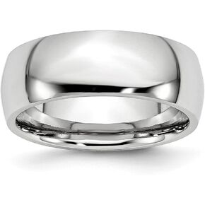 Solid Cobalt 8mm Men's Plain Classic Wedding Band Ring