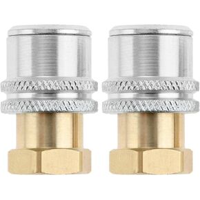 Aupoko 1/4FNPT Lock On Air Chuck, Heavy Duty Closed Flow Brass Tire Chuck for Tire Inflator Gauge and Air Compressor(Pack of 2)