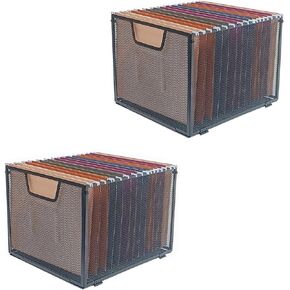 Metal Mesh File Baskets,Hanging File Organizer,Office File Holder,Letter Size,Black (1)
