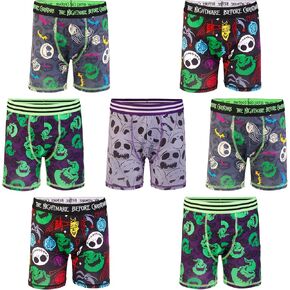 Disney Boys' Nightmare Before Christmas 7-Pack Exclusive Athletic Boxer Brief in Sizes 4-12