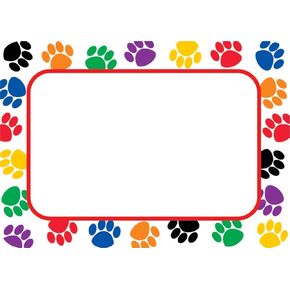 Teacher Created Resources Colorful Paw Prints Name Tags (5168),Multi Color