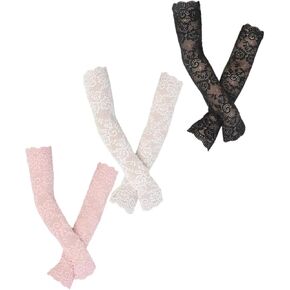 BESTOYARD 1 Set 3 Pairs Lace Ice Sleeves Summer Sunblock Sleeves Arm Sleeve for Women Lace Sleeve Arm Cover summer gloves Ice Silk Cycling Sleeve sun protection sleeve Miss elastic