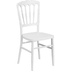 Flash Furniture HERCULES Series White Resin Stacking Napoleon Chair