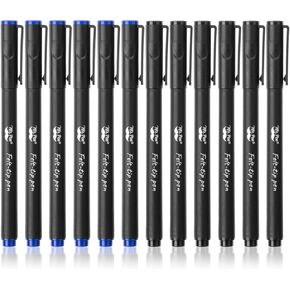 Mr. Pen- Felt Tip Pens, Pack of 12, Black & Blue, Fast Dry, Fine Point Pens Black Felt Tip Pens, Bible Journaling Pens, Felt Pens, Planner Markers, Pens for Journaling, Colored Pen, Colorful Pens