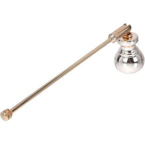DOITOOL Candle Wick Snuffer Long Handle: Metal Polished Flame Snuffers Bell Shaped Candle Tool for Putting Out Extinguishing Candle Wicks Flame Safely (Golden 25cm)