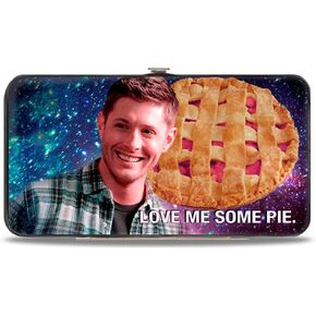مفصل بإبزيم سفلي من الجنسين للبالغين من الجنسين - Dean Smiling/Pie Galaxy Blue-purple Fade + محفظة سوداء/بيضاء خارقة للطبيعة، متعددة الألوان، 7 × 4 US