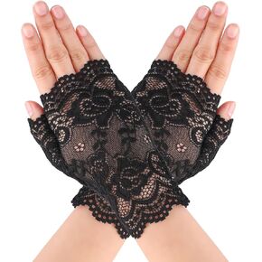 Lace Gloves Short Fingerless Gloves Wedding Sheer Women Fishing Net Bridal Bridesmaids Banquet Halloween Wedding Prom Gloves