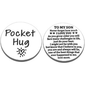 Back to School Gifts for Kids,Cool Stuff for Boys,Birthday Decorations for Boys,Cute School Supplies for Boy,Son Birthday Gifts from Mom Dad,Adult Son Gift Idea,Pocket Hug Token Gifts for Son in Law