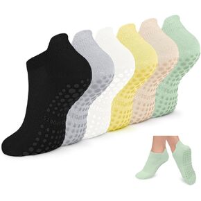 Non Slip Pilates Socks with Grips for Women, Yoga Socks For Pure Barre,Hospital, Barefoot Workout, Athletic Socks