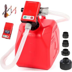 Fuel Transfer Pump with Auto-Stop,AA Battery Powered,Electric Portable Gas Can Tank Pump with Adapter for Most Gas Cans, Portable Liquid Pump for Gasoline, Diesel, Fuel, Oil& More at 3.8GPM