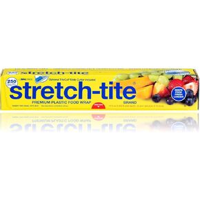 Stretch Tite Premium Plastic Food Storage Wrap with Slide Cutter, Self-Sealing and Thicker (250 sq ft, Pack of 1)