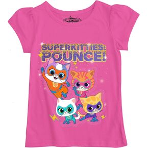 Disney Juniors Super Kitties Girls Short Sleeve T-Shirt-Ginny, Sparks, Bitsy, Buddy