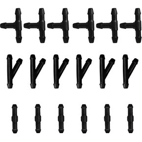 Universal Windshield Wiper Hose Connector. (6 T+ 6 Y+ 6 I) (18 pcs).