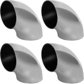4 PCS Stainless Steel Exhaust Elbow, 2.5"Mandrel Bend Elbow - Thickness 16GA/.065"Wall, SS304 Stainless Elbow for Car Modified Exhaust Elbow Pipe, Stair Handrail, 90 Degree