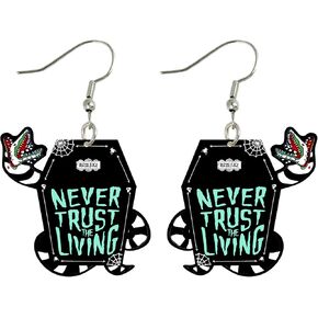 Betelgeuse Inspired Earrings Halloween Earrings for Women Fans, Skull Tombstone Coffin Snake Earrings Dangle Betelgeuse Merch Accessories for Party Costume Decor