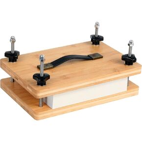 تجليد الكتب بالضغط مقاس 11.8 × 7.9 بوصة، مكبس تجليد الكتب، مكبس الورق، مجموعة أدوات آلة تجليد الكتب المصنوعة من الخيزران مع مقبض محمول وحصيرة مضادة للانزلاق، مجموعة ضغط الزهور للأطفال والكبار in Kuwait