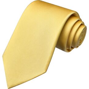 3.15"（8cm） Mens Solid Satin Tie Pure Color Necktie for Business and Wedding + Gift Box