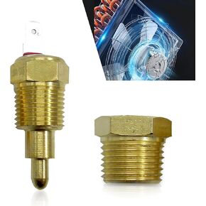 Pack of 1 Vehicle Cooling Fan Thermostat Control Accessories, Car Engine Sensor Switch, Universal Automobile Replacement Parts, for Most Cars, Trucks and Vans (Gold #2)