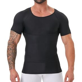 Mens Body Shaper, Compression Shapewear Vest Slimming Undershirt Tank Top, Tummy Control Chest, Hide Gynecomastia