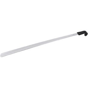 FootFitter Long Premium Stainless Steel Shoe Horn with Leather Handle Grip – Extra-Thick and Durable Metal Shoehorn
