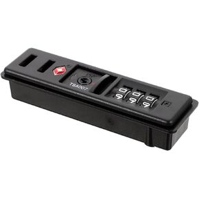 1Pc Portable TSA Customs Code Lock, PC Luggage Lock Built in Sunk Lock Anti Combination Lock with 3 Digits Travel Lock Authentication Password, Black