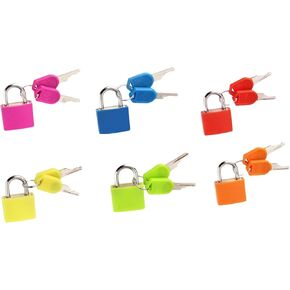 VEDA 6 Pcs Luggage Locks with Keys, Suitcase Locks, Mini Lock, Metal Paddlock for Backpack Suit for School Locker, Lock Gym