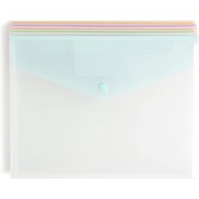 Smead Poly Document Holders, Snap Closure, Side Load, Letter Size, Pastel Colors, 6 per Pack (89688)