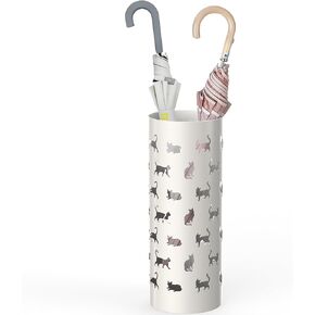 Mango Steam Round Cat Parade Umbrella Stand 22" Tall, White