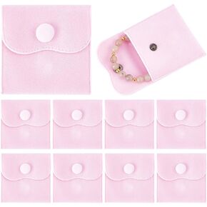 NBEADS 10 Pcs Velvet Jewelry Pouches with Snap Button, 2.76x2.76 Inch Square Velvet Jewelry Storage Bags Luxury Gift Bag for Mother's Day Gift and Jewelry Necklace Bracelet Packing, Turquoise