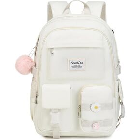 School Backpack for Teen Girls,15.6in Laptop Backpack Kids Bookbag for Middle School College Students,Cute School Bag for Women,Black