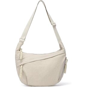 YIKOEE Nylon Crossbody Crescent Shoulder Hobo Bags for Women with Multi-Pockets