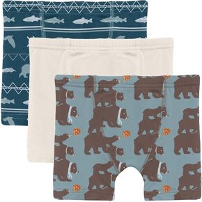 KicKee Pants Boys' Print Boxer Brief Set of 3 (Little Kid)