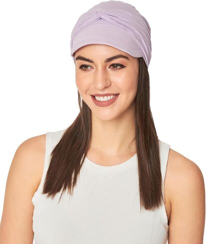 Newsboy Cap for Women Chemo Headwear Bamboo Turban Visor & Detachable Band Chemo Headwear Women (2 Piece) in Saudi Arabia