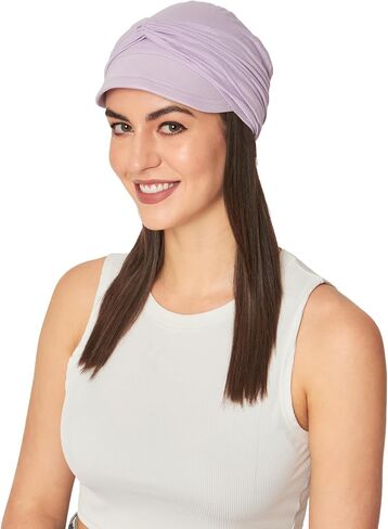 Newsboy Cap for Women Chemo Headwear Bamboo Turban Visor & Detachable Band Chemo Headwear Women (2 Piece) in Saudi Arabia