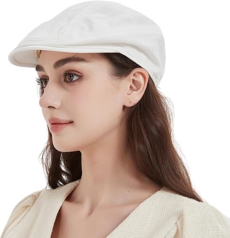 Ultra-Light Breathable Linen Flat Cap - Unisex Newsboy Hat, Summer Ivy Cap for Men and Women, Classic Lightweight Gatsby Hat in Saudi Arabia