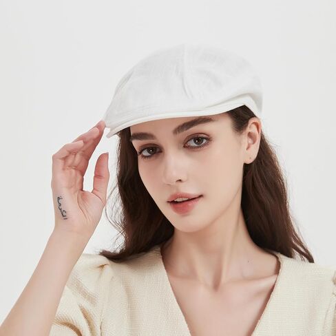 Ultra-Light Breathable Linen Flat Cap - Unisex Newsboy Hat, Summer Ivy Cap for Men and Women, Classic Lightweight Gatsby Hat in Saudi Arabia