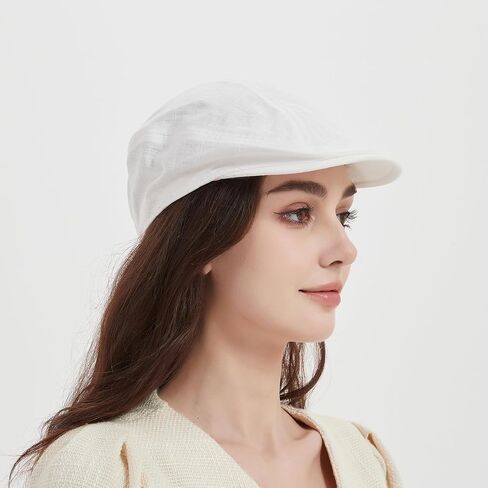 Ultra-Light Breathable Linen Flat Cap - Unisex Newsboy Hat, Summer Ivy Cap for Men and Women, Classic Lightweight Gatsby Hat in Saudi Arabia
