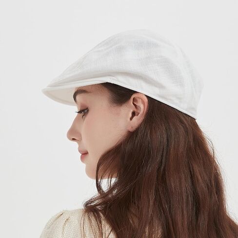 Ultra-Light Breathable Linen Flat Cap - Unisex Newsboy Hat, Summer Ivy Cap for Men and Women, Classic Lightweight Gatsby Hat in Saudi Arabia