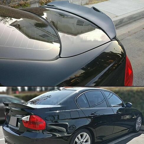 جناح خلفي للسيارة متوافق مع سلسلة 2012-2018 BMW F30 3 و2014-2019 F80 M3 سيدان، طراز PSM منقار البط لـ 318i 320i 325i 328i 330i 335i 340i، شفة جناح عالية الركل (أسود لامع) in Kuwait