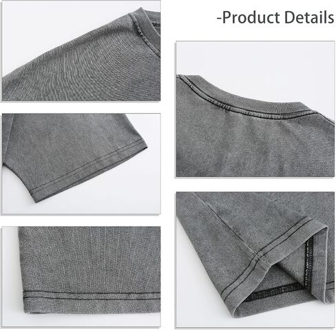 Mens Oversized T Shirts Acid Wash Loose Fit Vintage Washed Tee Shirt Short Sleeve Streetwear Casual T-Shirts in Saudi Arabia