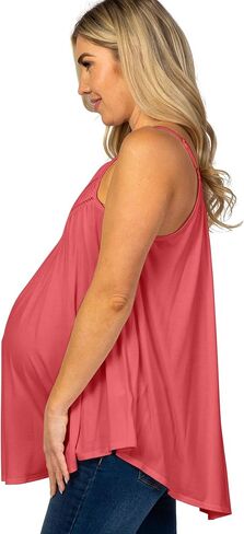 Eliana Lightweight Extra-Stretch Maternity & Nursing Tank Top with Crochet Detail - Maternity Clothes in Saudi Arabia