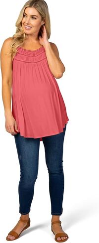 Eliana Lightweight Extra-Stretch Maternity & Nursing Tank Top with Crochet Detail - Maternity Clothes in Saudi Arabia