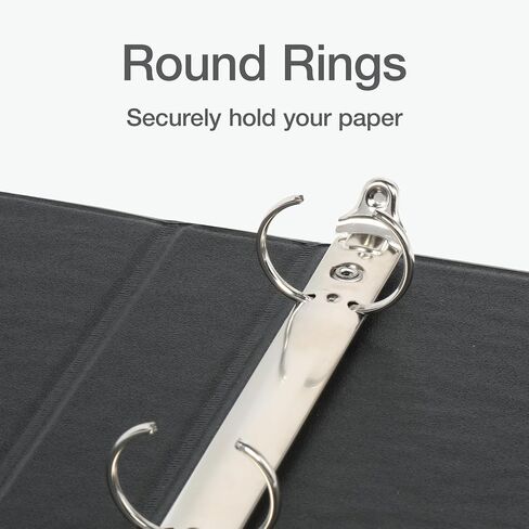 Oxford Ring Binders, 1" Round Ring Binders, View Binder, Covers on 3 Sides, XtraLife Hinge, Non-Stick, PVC-Free, Black, 225 Sheet Capacity (1002546) in Saudi Arabia