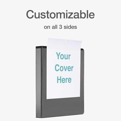 Oxford Ring Binders, 1" Round Ring Binders, View Binder, Covers on 3 Sides, XtraLife Hinge, Non-Stick, PVC-Free, Black, 225 Sheet Capacity (1002546) in Saudi Arabia
