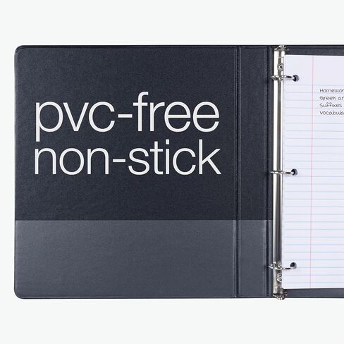 Oxford Ring Binders, 1" Round Ring Binders, View Binder, Covers on 3 Sides, XtraLife Hinge, Non-Stick, PVC-Free, Black, 225 Sheet Capacity (1002546) in Saudi Arabia